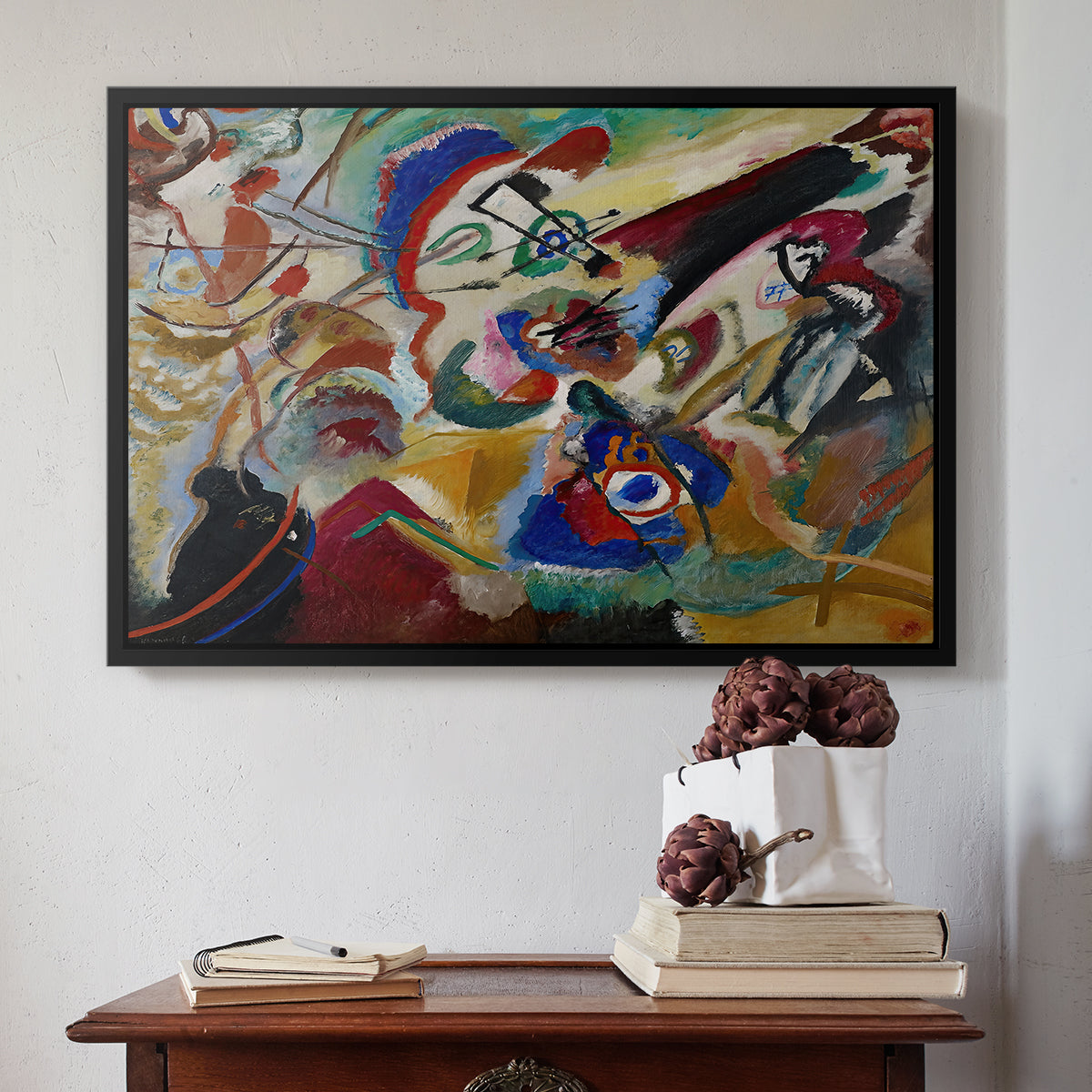 Fragment 2 for Composition VII, 1913 - Floater Framed Canvas Print