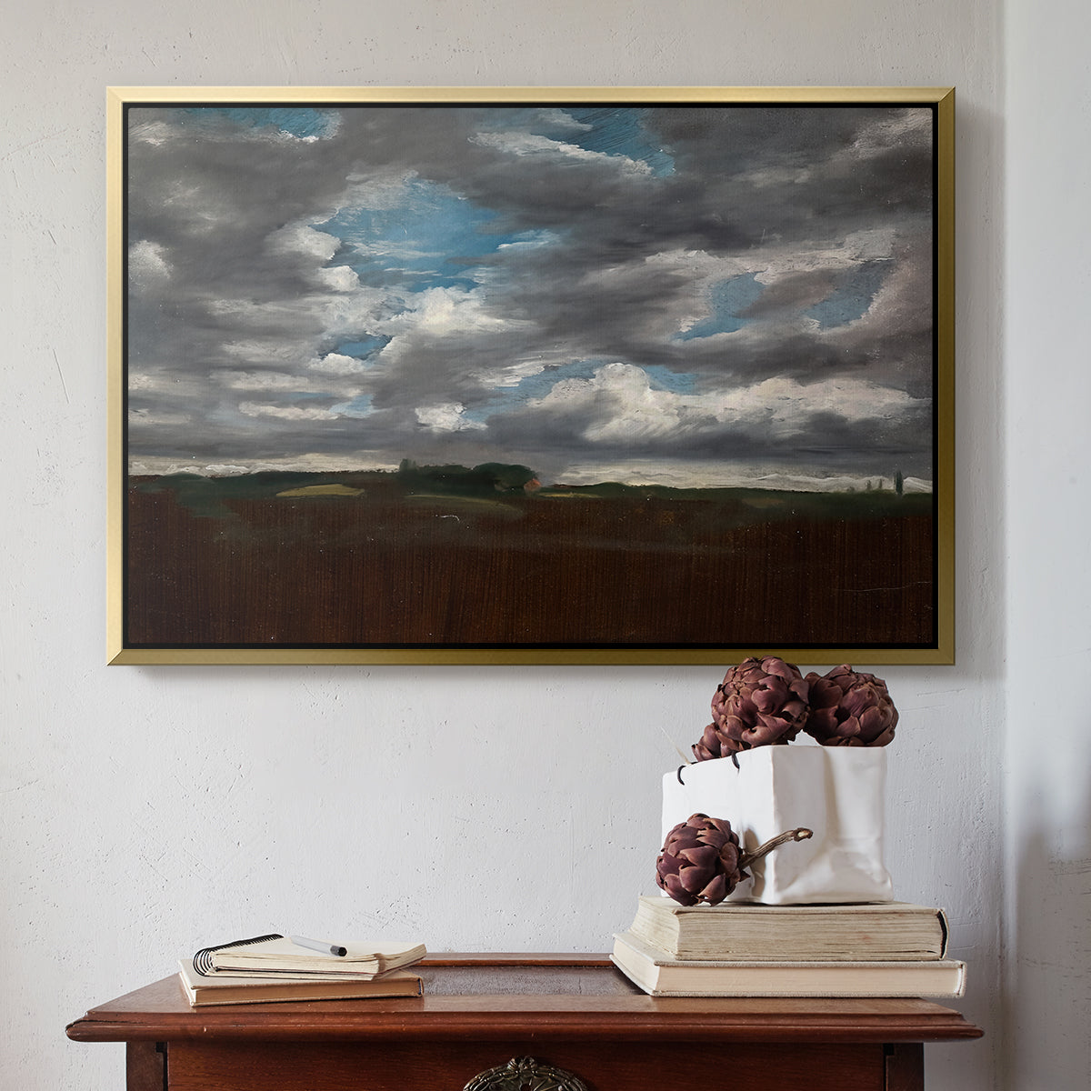 Extensive Landscape with Grey Clouds, c. 1821-1822 - Floater Framed Canvas Print