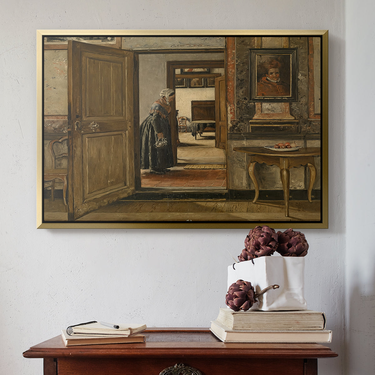 Interior of the Terninck Institution in Antwerp, 1884 - Floater Framed Canvas Print