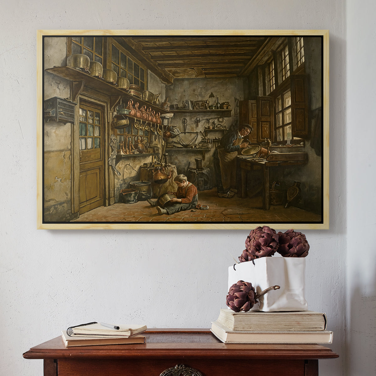 The Tinker, 1861 - Floater Framed Canvas Print