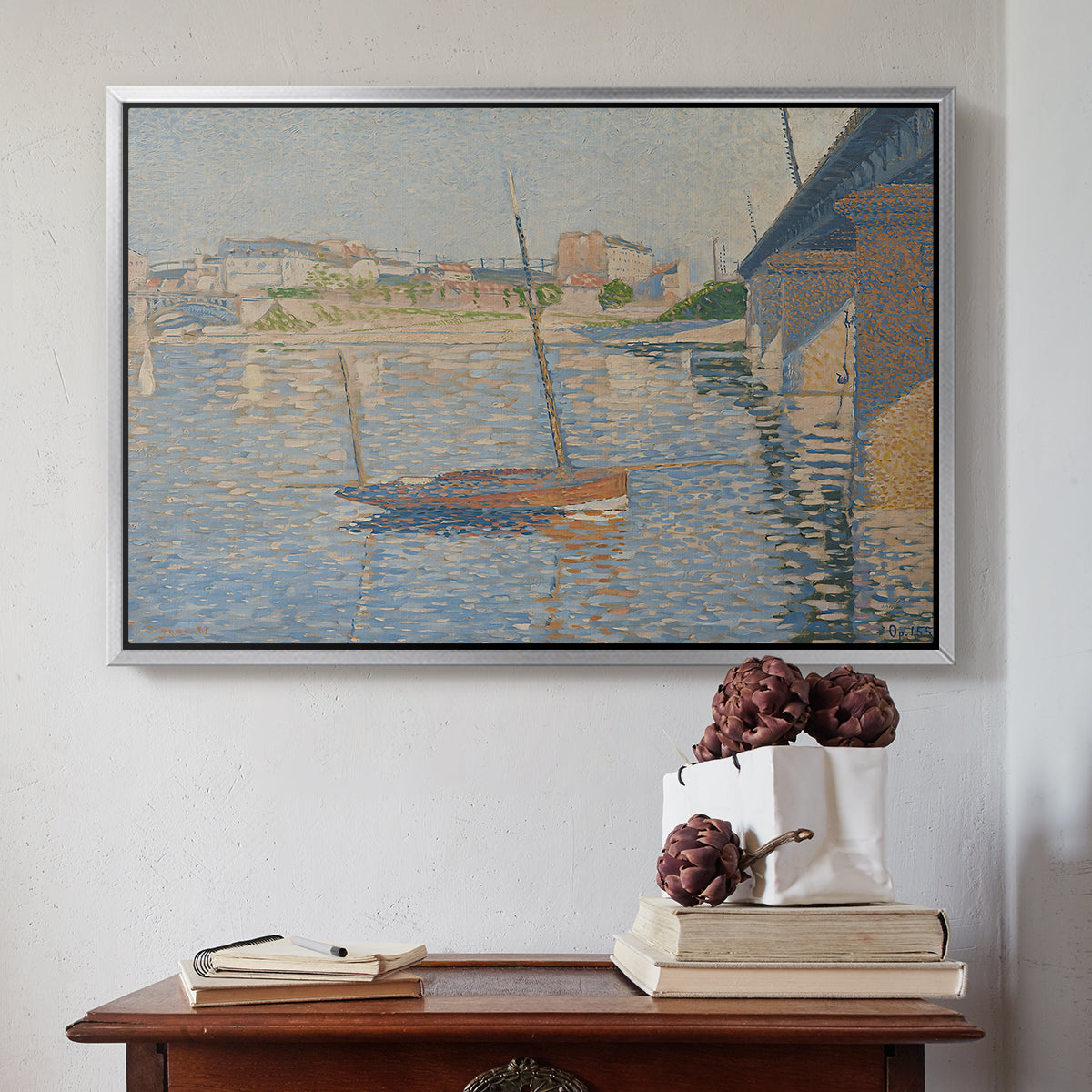 Le Clipper, Asnières, 1887 - Floater Framed Canvas Print
