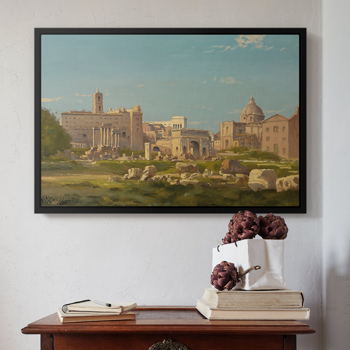 The Roman Forum, c. 1860 - Floater Framed Canvas Print