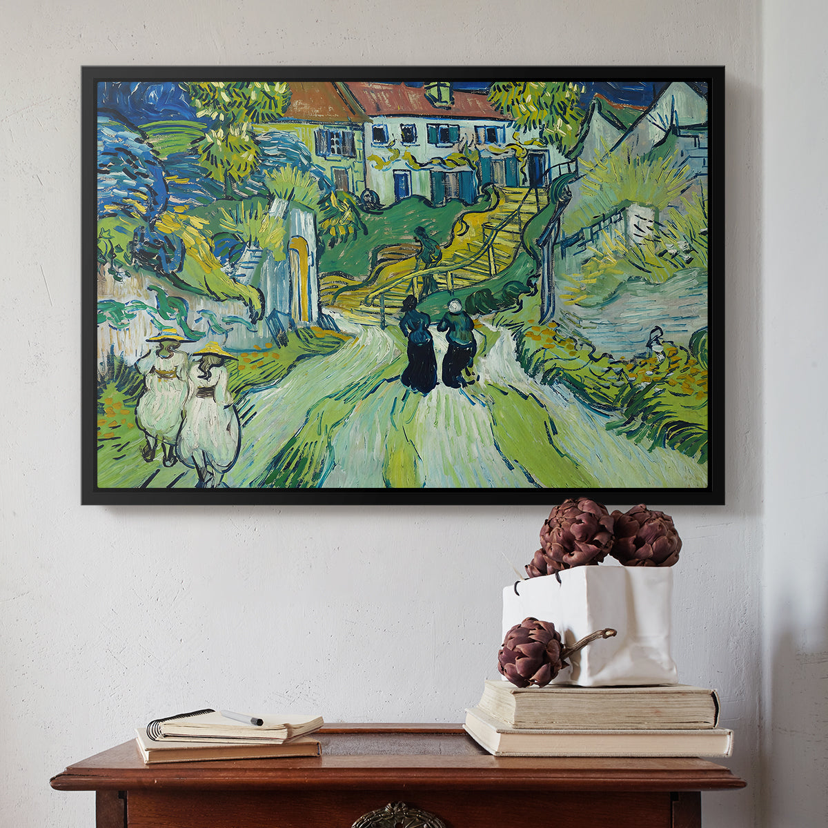 Stairway at Auvers, 1890 - Floater Framed Canvas Print