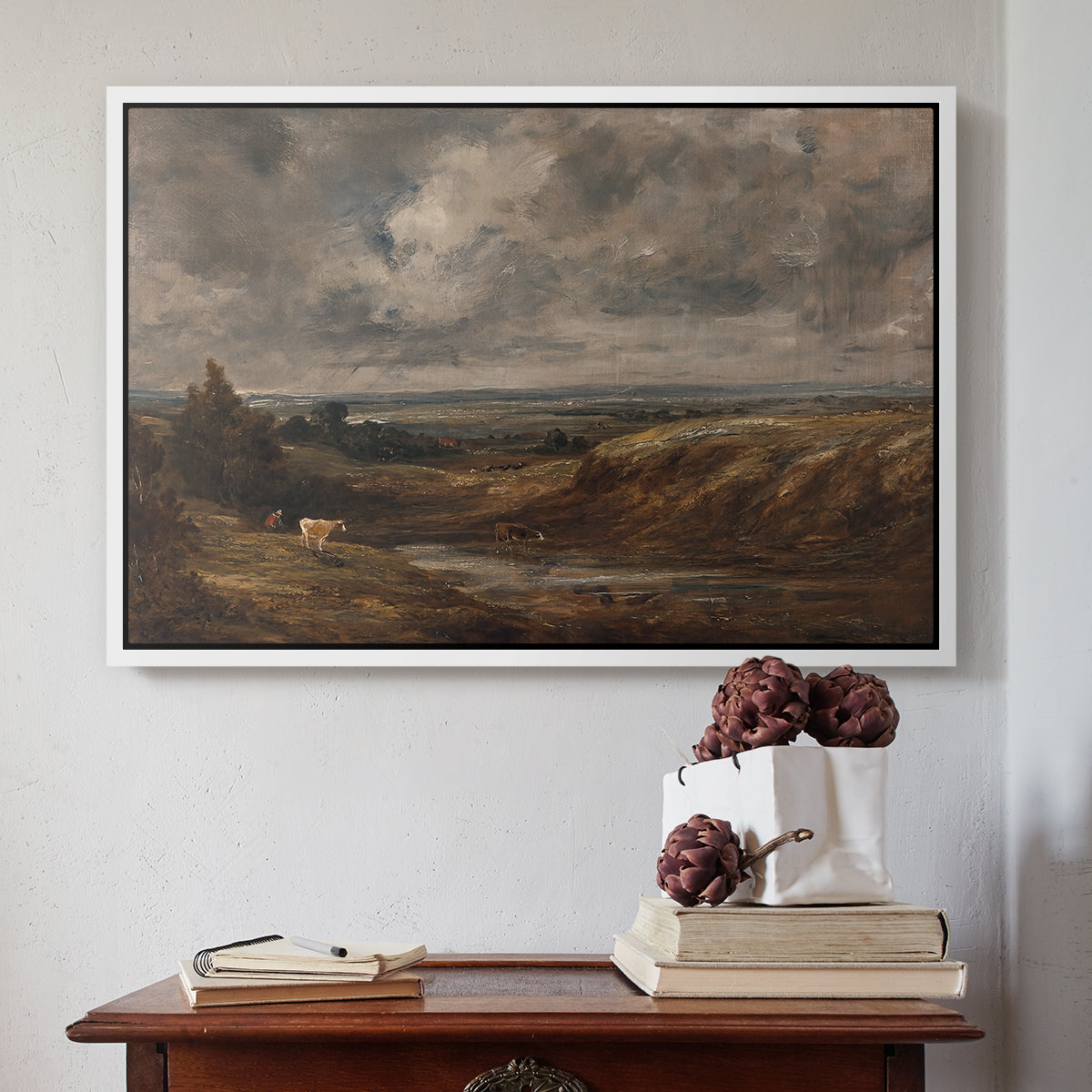 Hampstead Heath, 1825 - Floater Framed Canvas Print