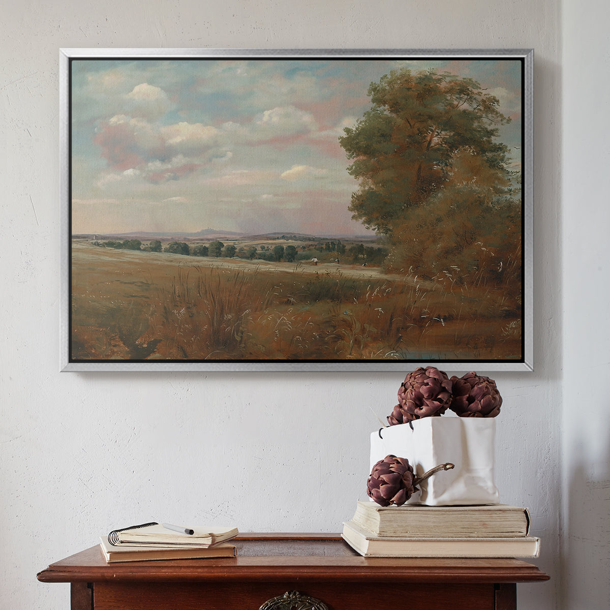 Landscape at Hampstead, with Harrow in the Distance, c. 1849-1855 - Floater Framed Canvas Print