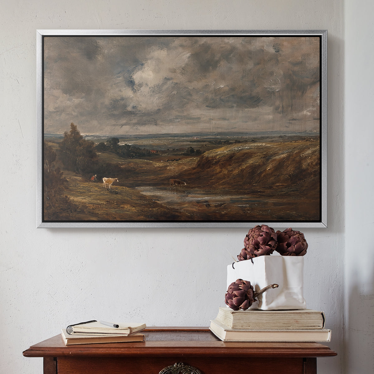 Hampstead Heath, 1825 - Floater Framed Canvas Print