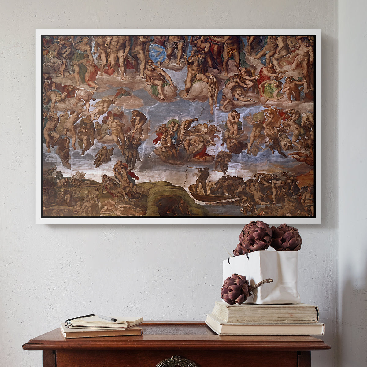 The Last Judgment (Charon's Boat and the Damned), 1536-1541 - Floater Framed Canvas Print