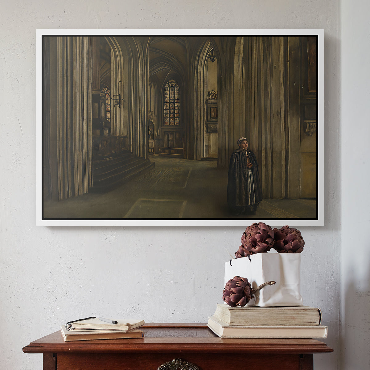 Interior of a Church, 1871 - Floater Framed Canvas Print
