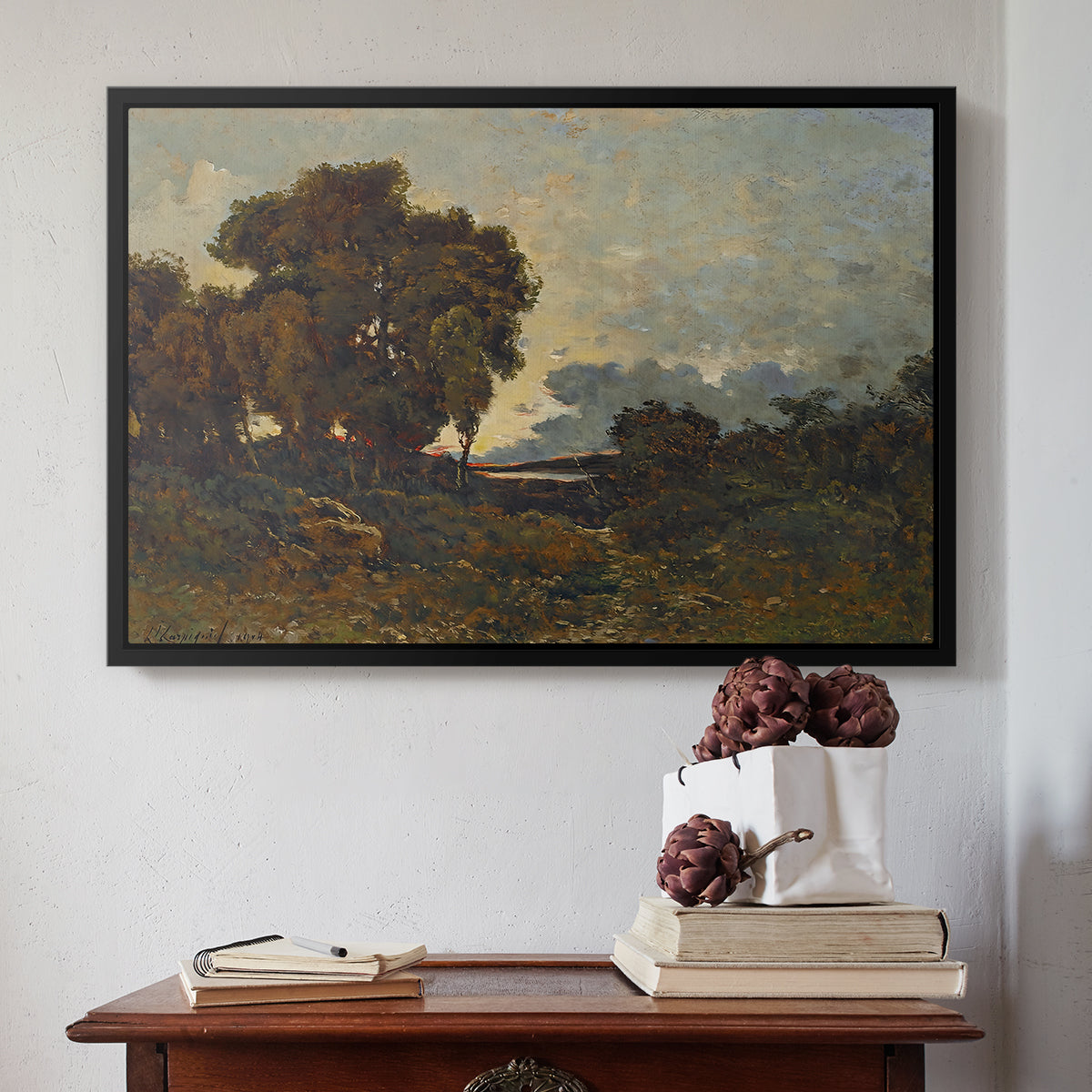 Sunset on the Allier (Soleil couchant sur l'Allier), 1904 - Floater Framed Canvas Print