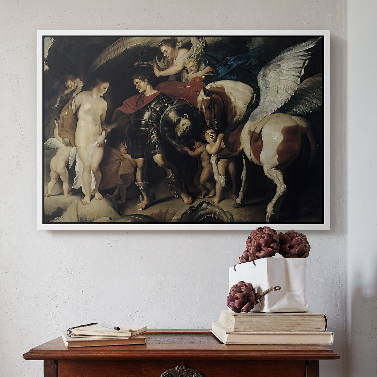 Perseus and Andromeda, c. 1620 - Floater Framed Canvas Print
