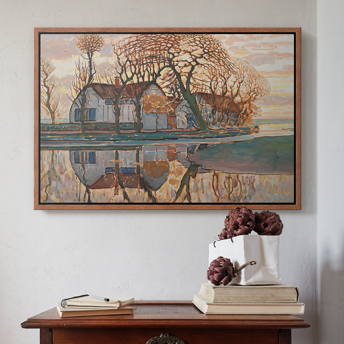 Farm near Duivendrecht, c. 1916 - Floater Framed Canvas Print