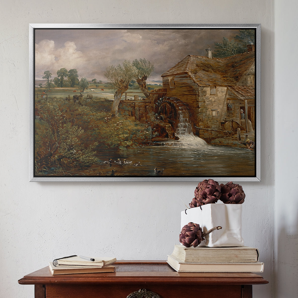 Parham Mill, Gillingham, 1826 - Floater Framed Canvas Print