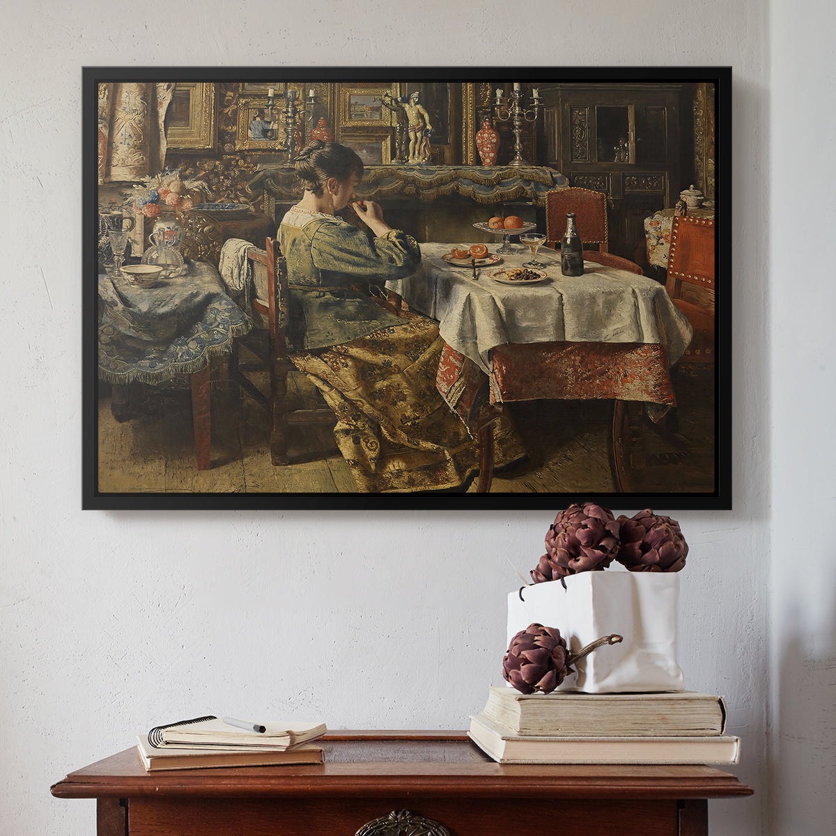 The Meal (De maaltijd), c. 1885 - Floater Framed Canvas Print