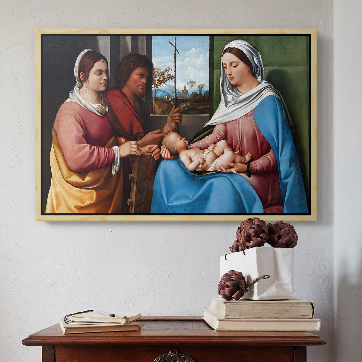 Sacred Conversation, c. 1505 - Floater Framed Canvas Print