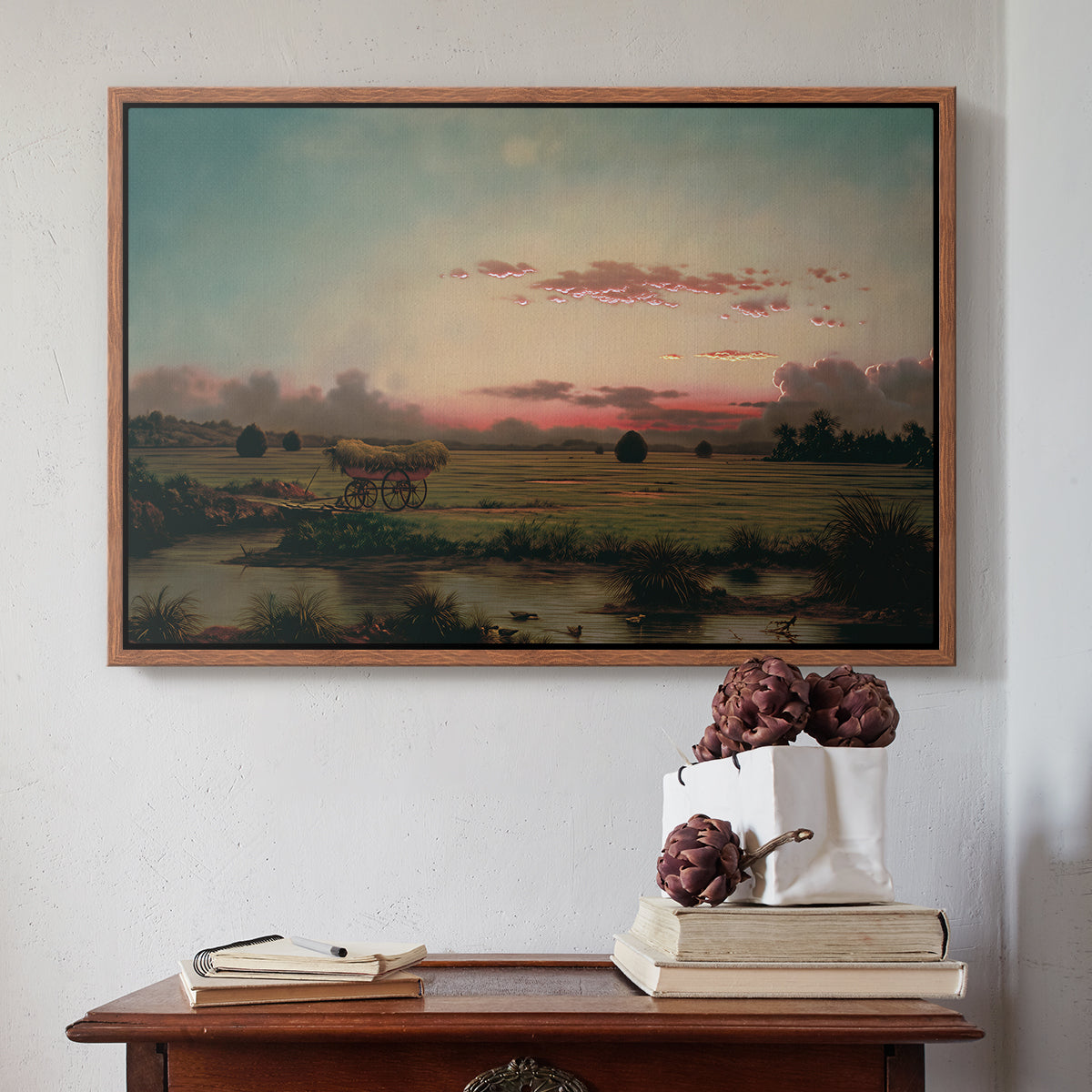 The Marshes at Rhode Island, 1866 - Floater Framed Canvas Print