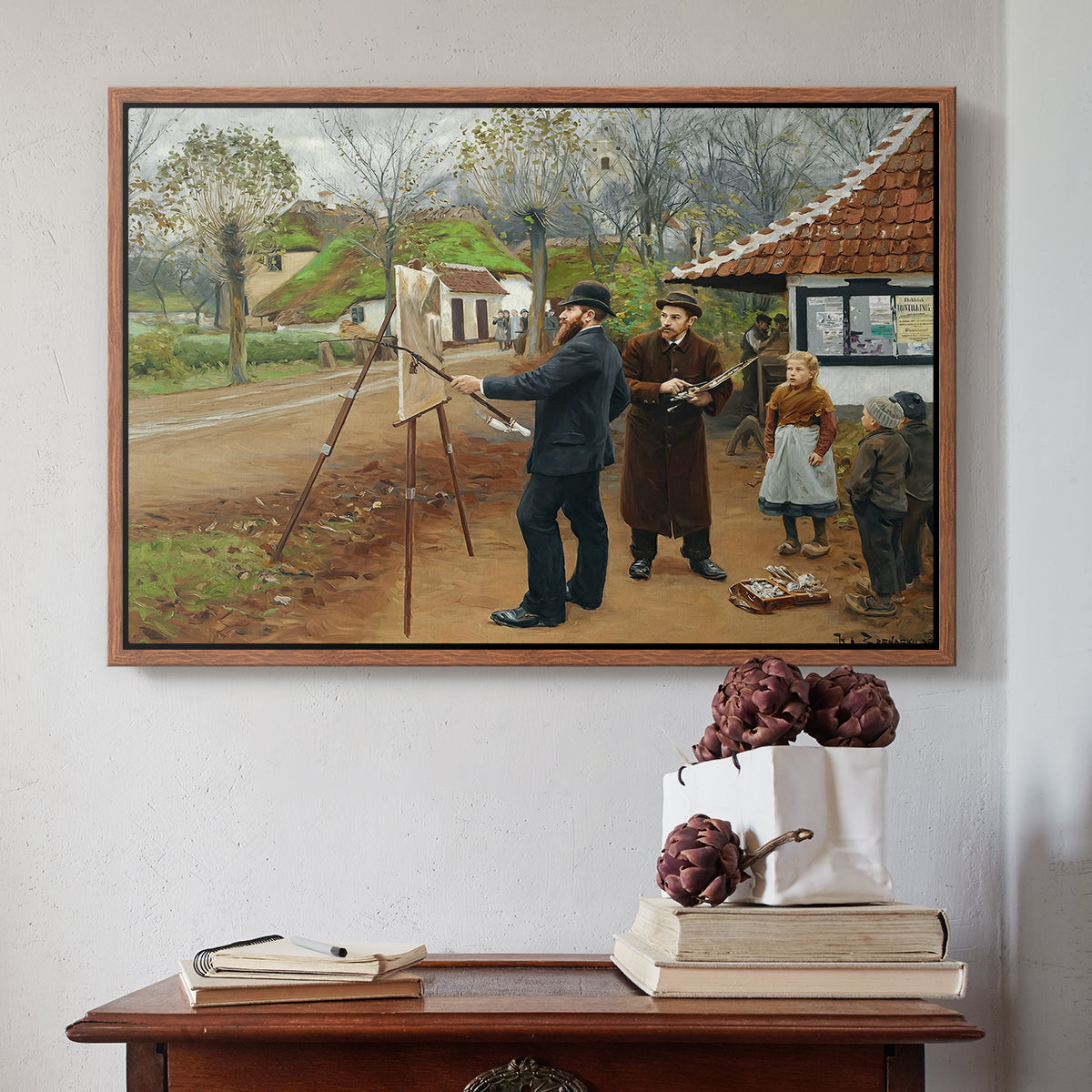 L. A. Ring Painting near Aasum Smithy, 1893 - Floater Framed Canvas Print