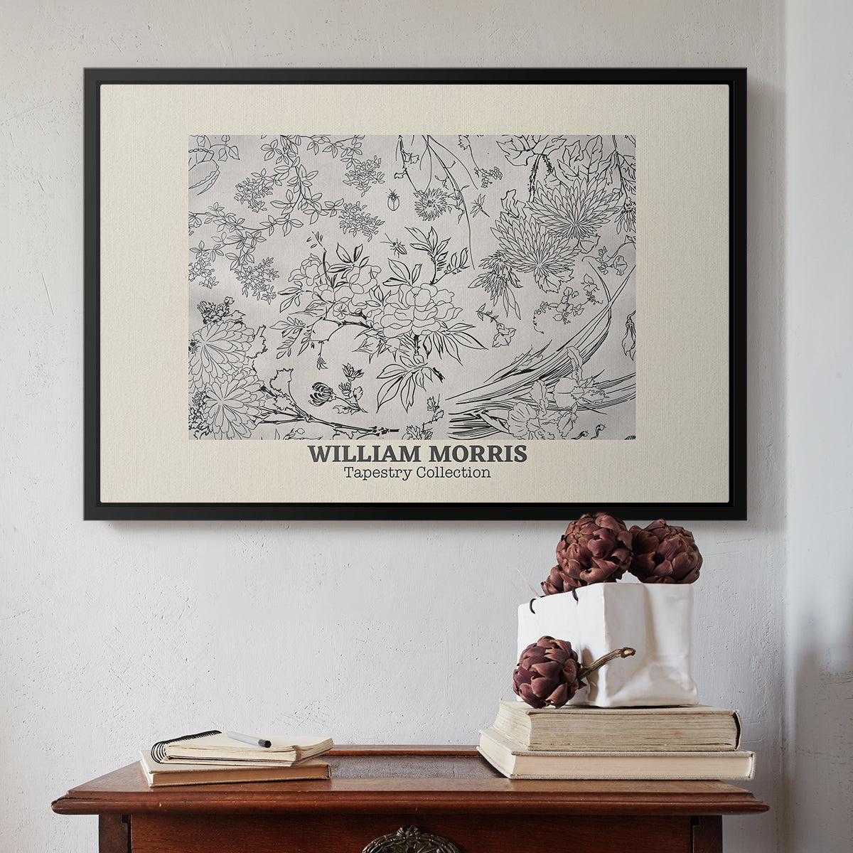 Fleurs, 1866 (Morris Inspired) - Floater Framed Canvas Print