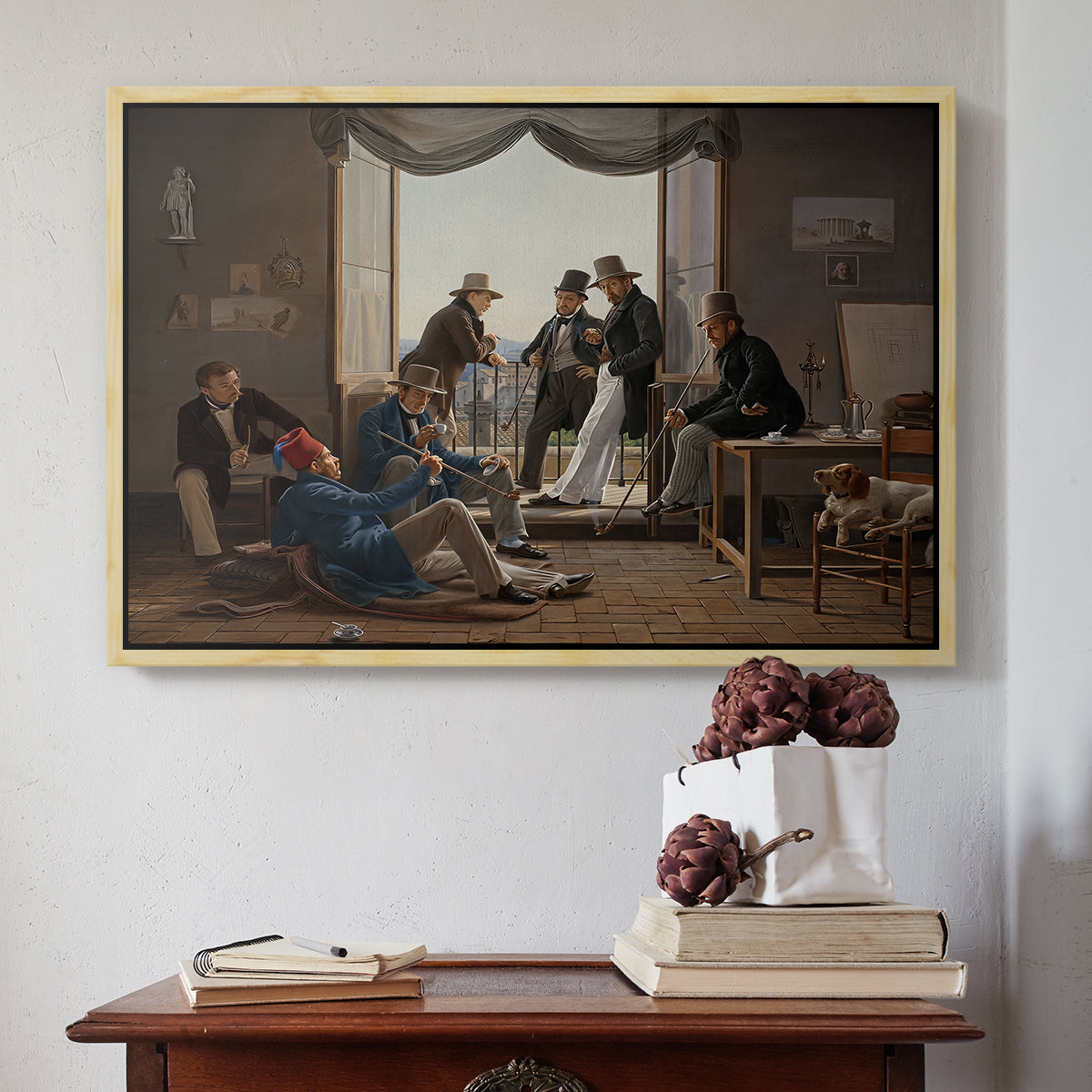 A Group of Danish Artists in Rome, 1837 - Floater Framed Canvas Print