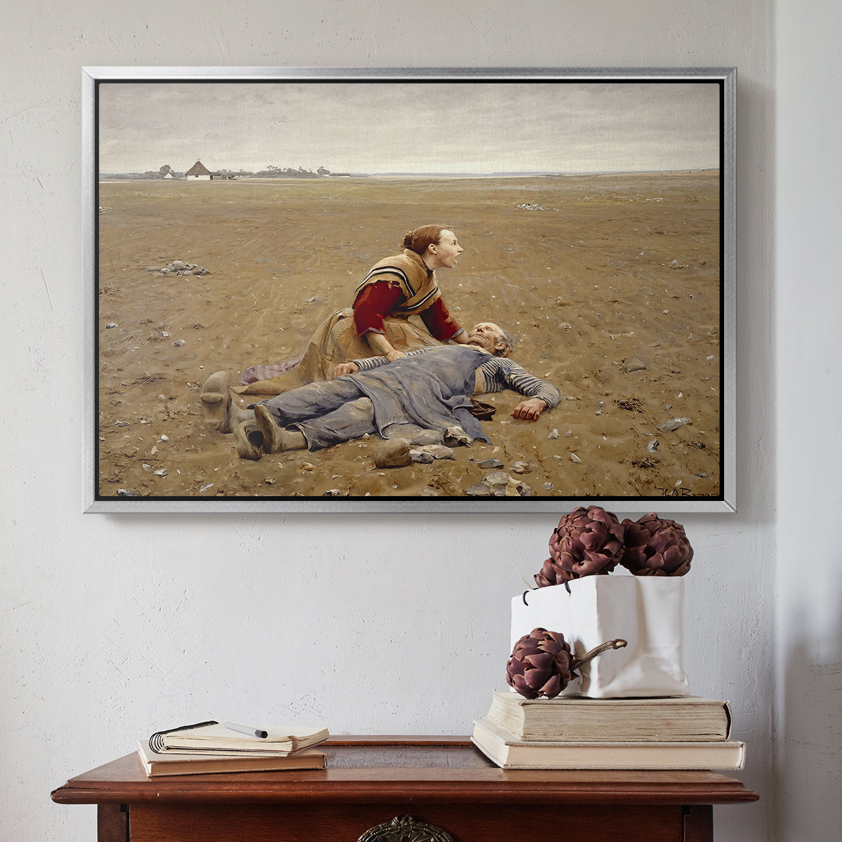 Worn Out (Udslidt), 1889 - Floater Framed Canvas Print