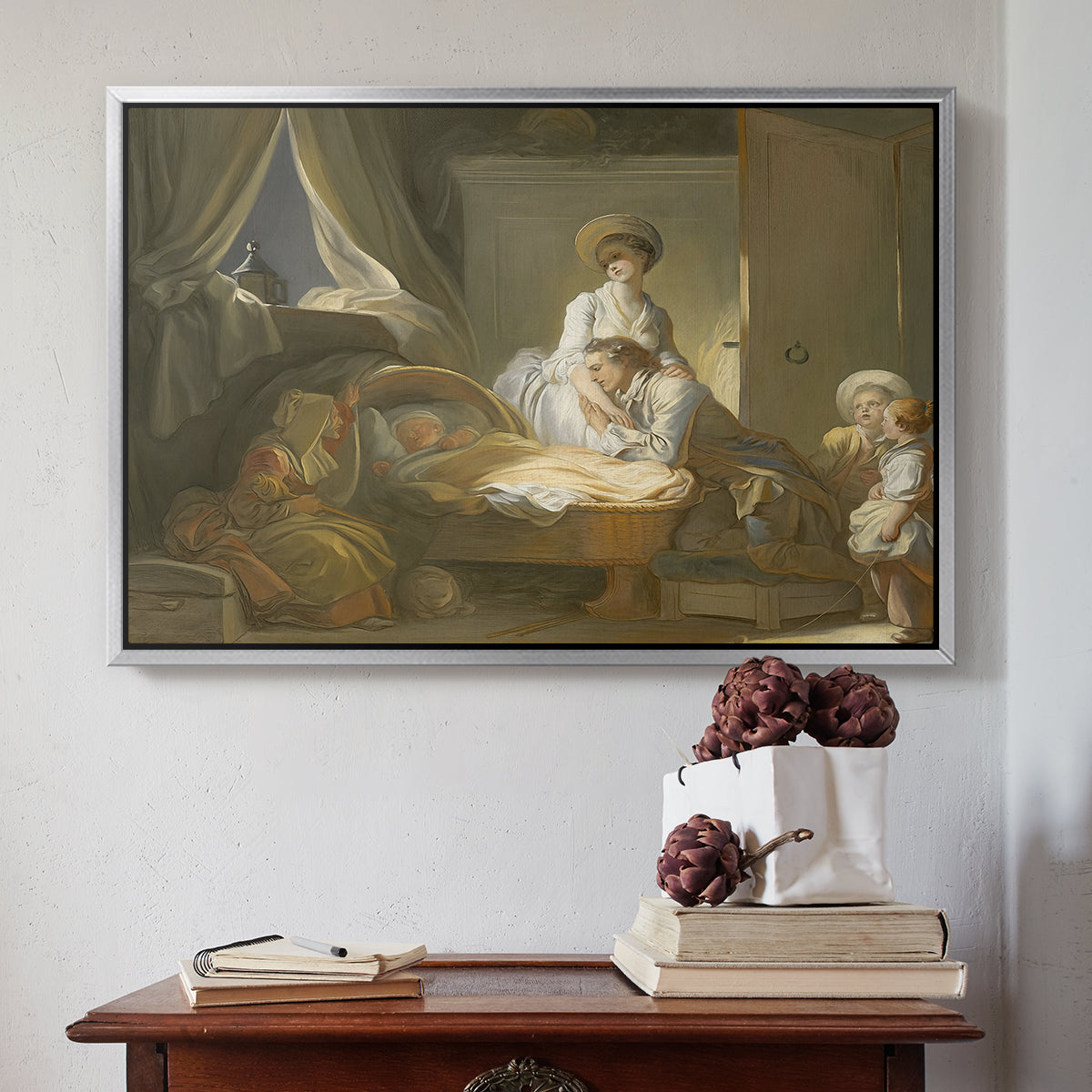 The Visit to the Nursery, c. 1775 - Floater Framed Canvas Print