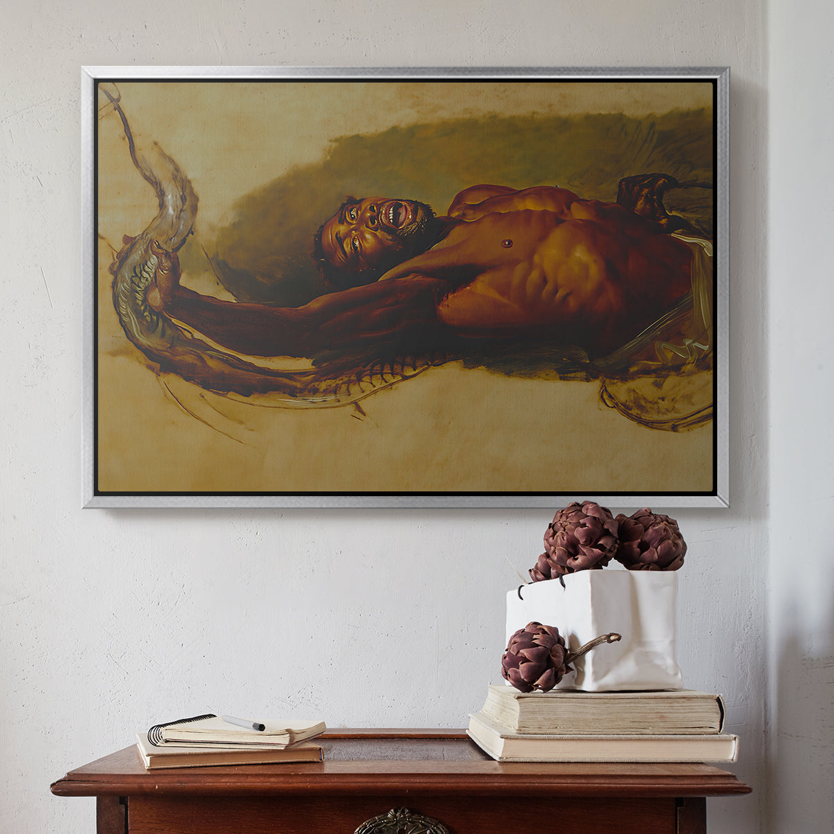 Man Struggling with a Boa Constrictor, c. 1803 - Floater Framed Canvas Print