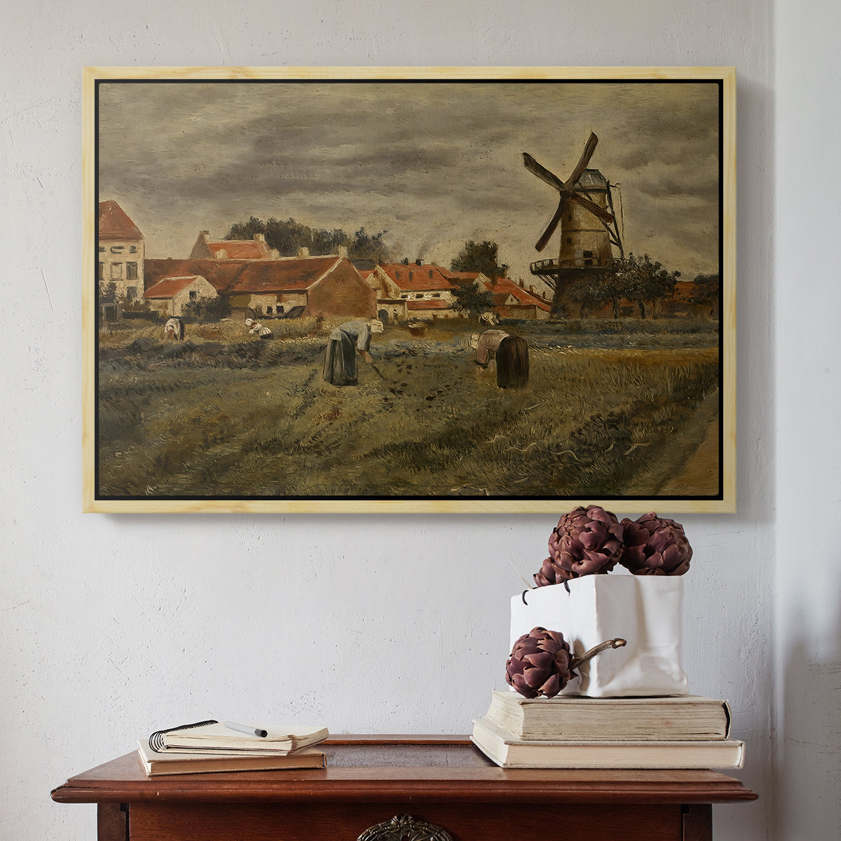 The Potato Harvest, c. 1875 - Floater Framed Canvas Print
