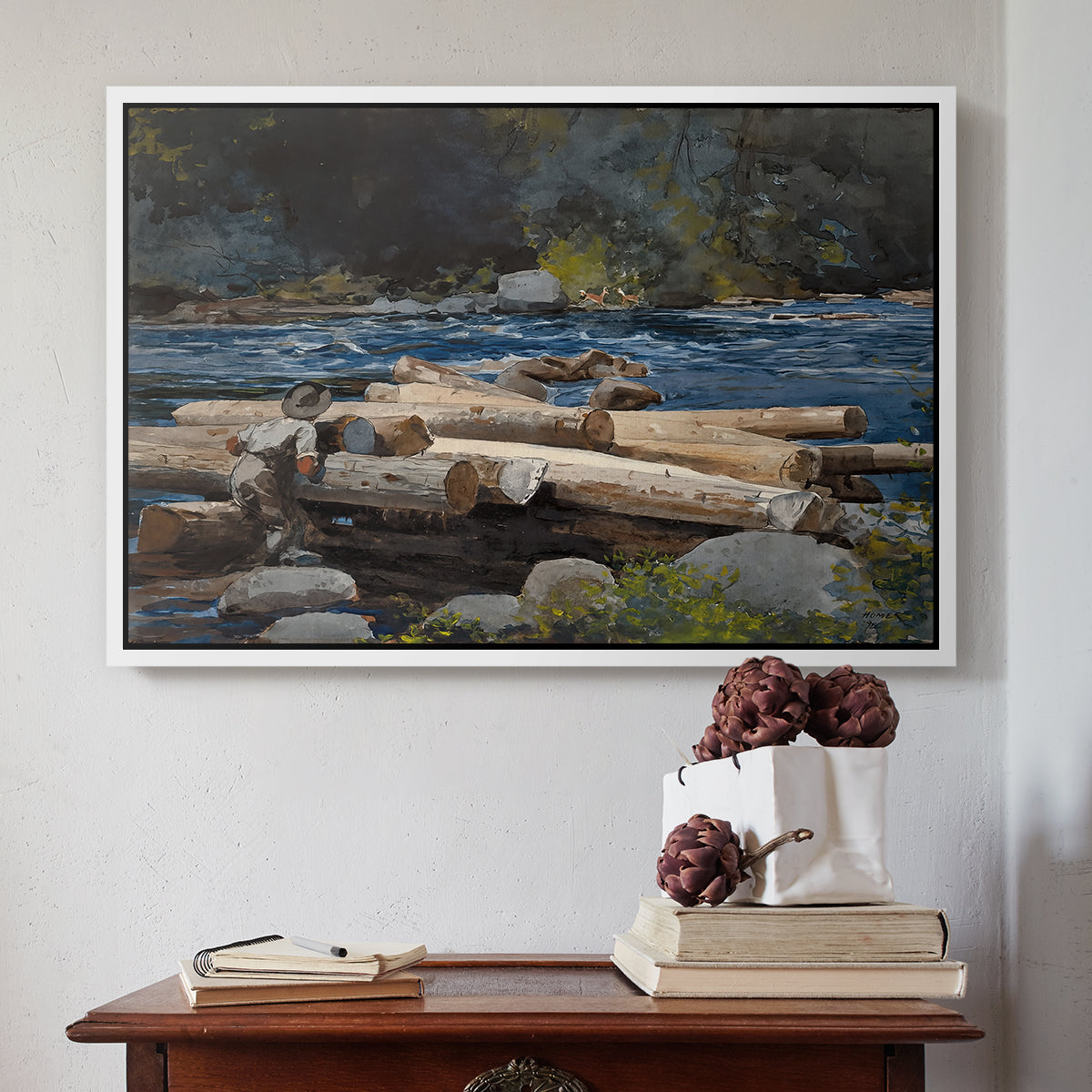 Hudson River, 1892 - Floater Framed Canvas Print