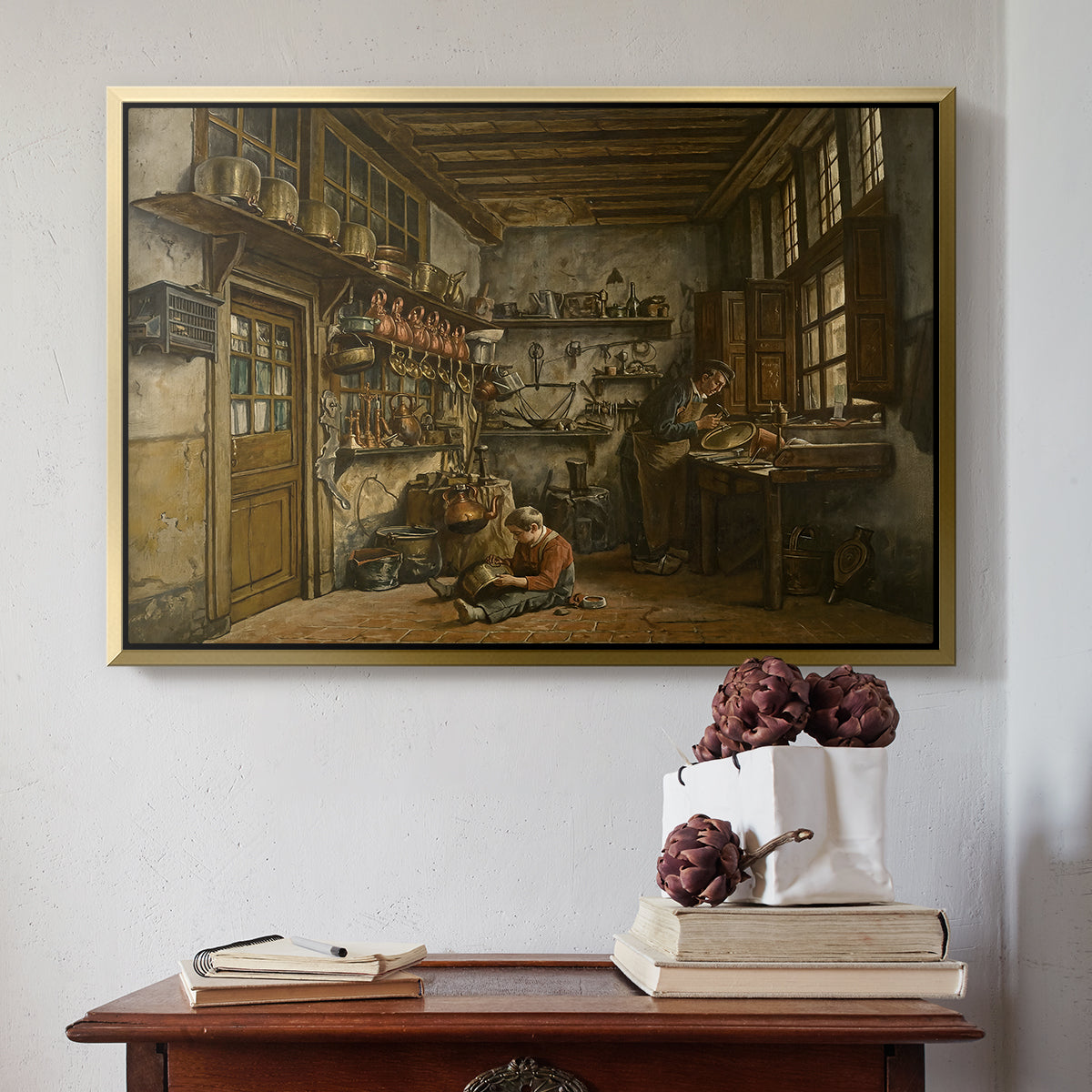 The Tinker, 1861 - Floater Framed Canvas Print