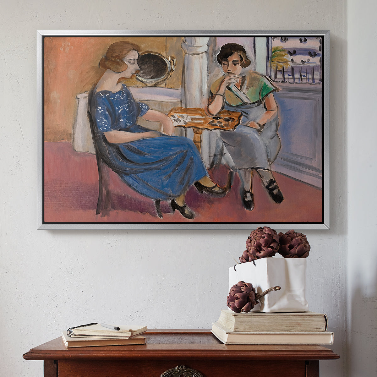 Domino Players, 1921 - Floater Framed Canvas Print