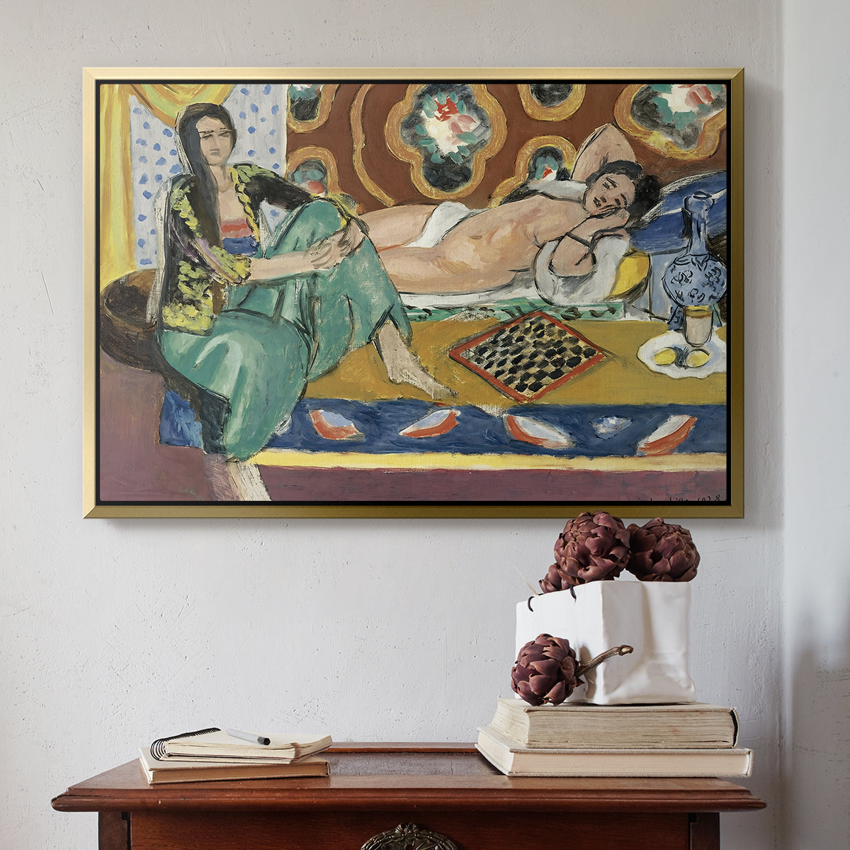 Odalisques Playing Checkers (Odalisques jouant aux dames), 1928 - Floater Framed Canvas Print