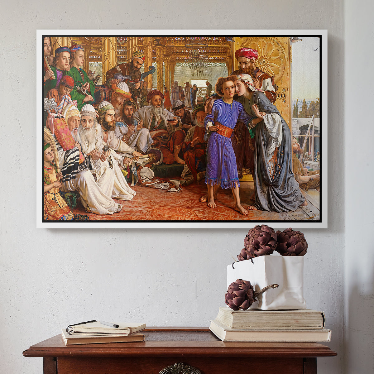 The Finding of the Saviour in the Temple, 1854-1860 - Floater Framed Canvas Print