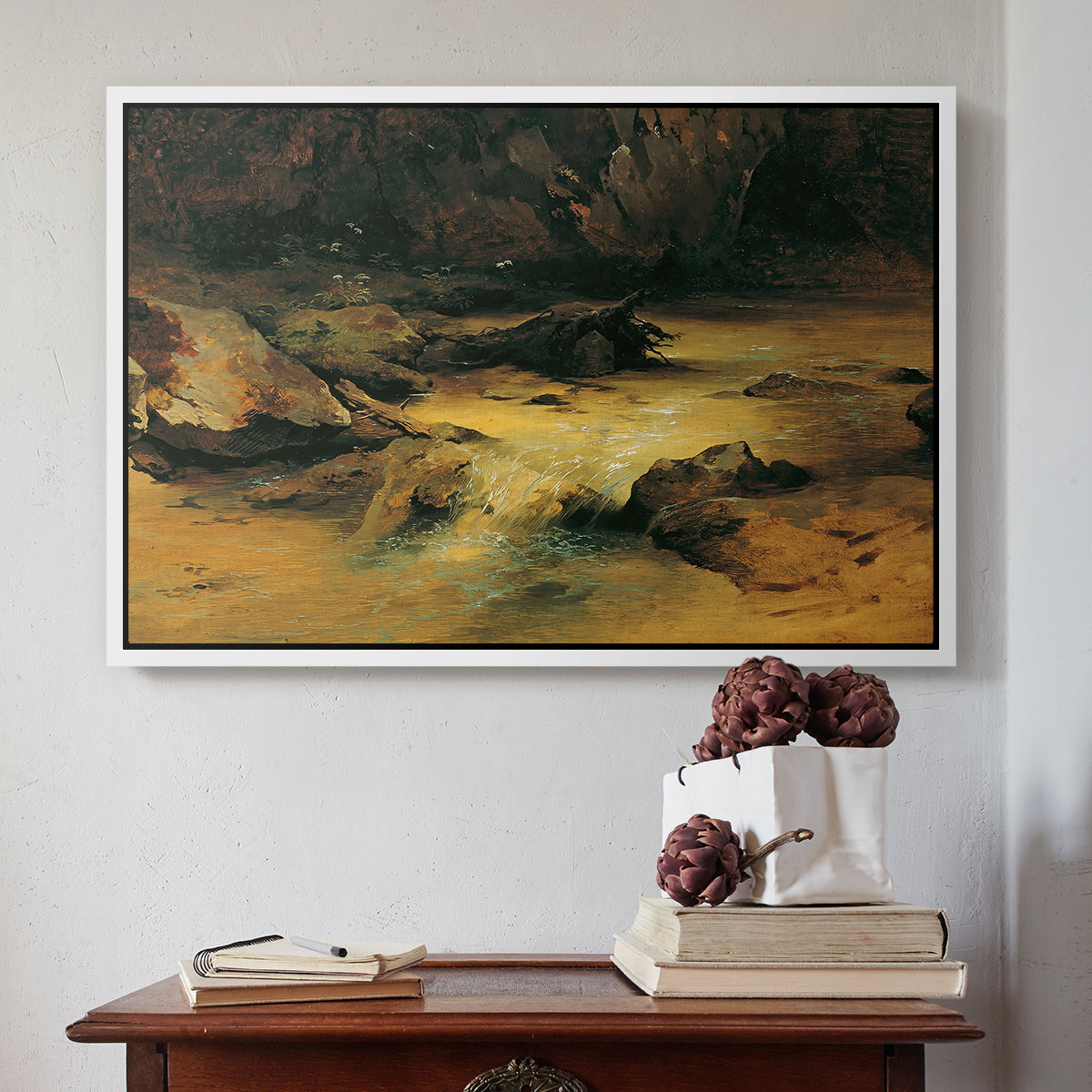 Wildbach (Wild Stream) - Floater Framed Canvas Print