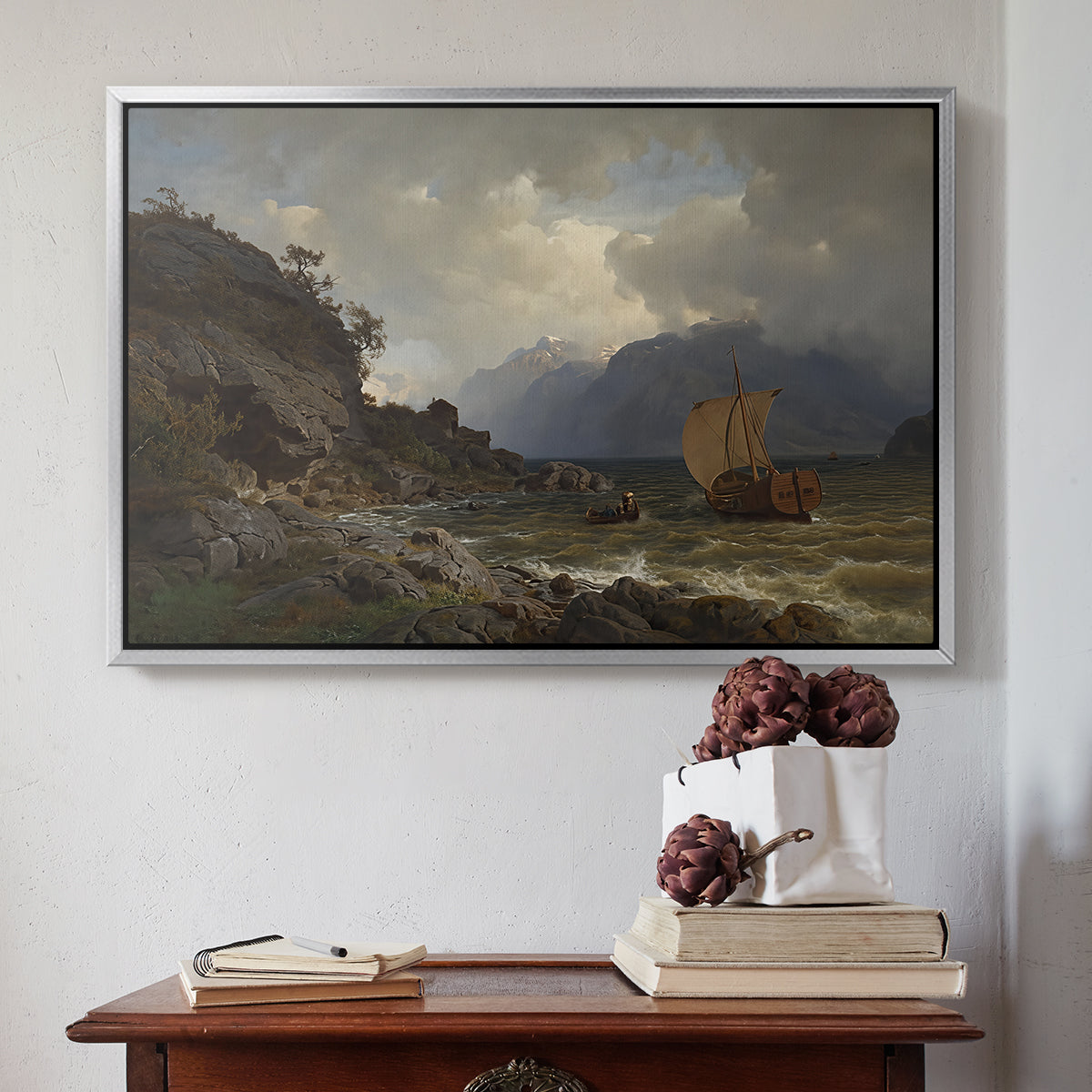 From the Western Coast of Norway, 1862 - Floater Framed Canvas Print