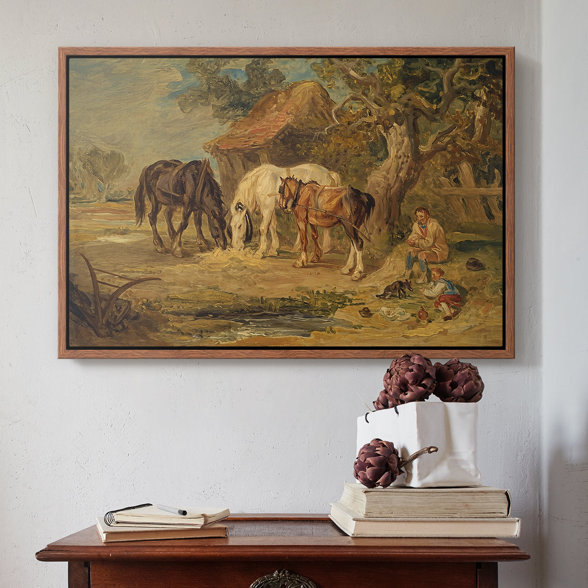 The Midday Meal, 1835 - Floater Framed Canvas Print