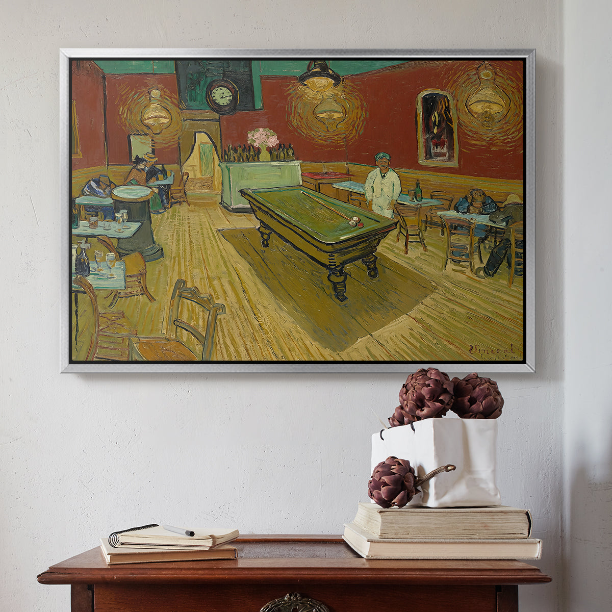 The Night Café, 1888 - Floater Framed Canvas Print