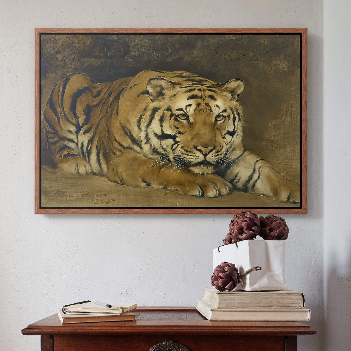 Study of a Tiger for Circe, 1885 - Floater Framed Canvas Print