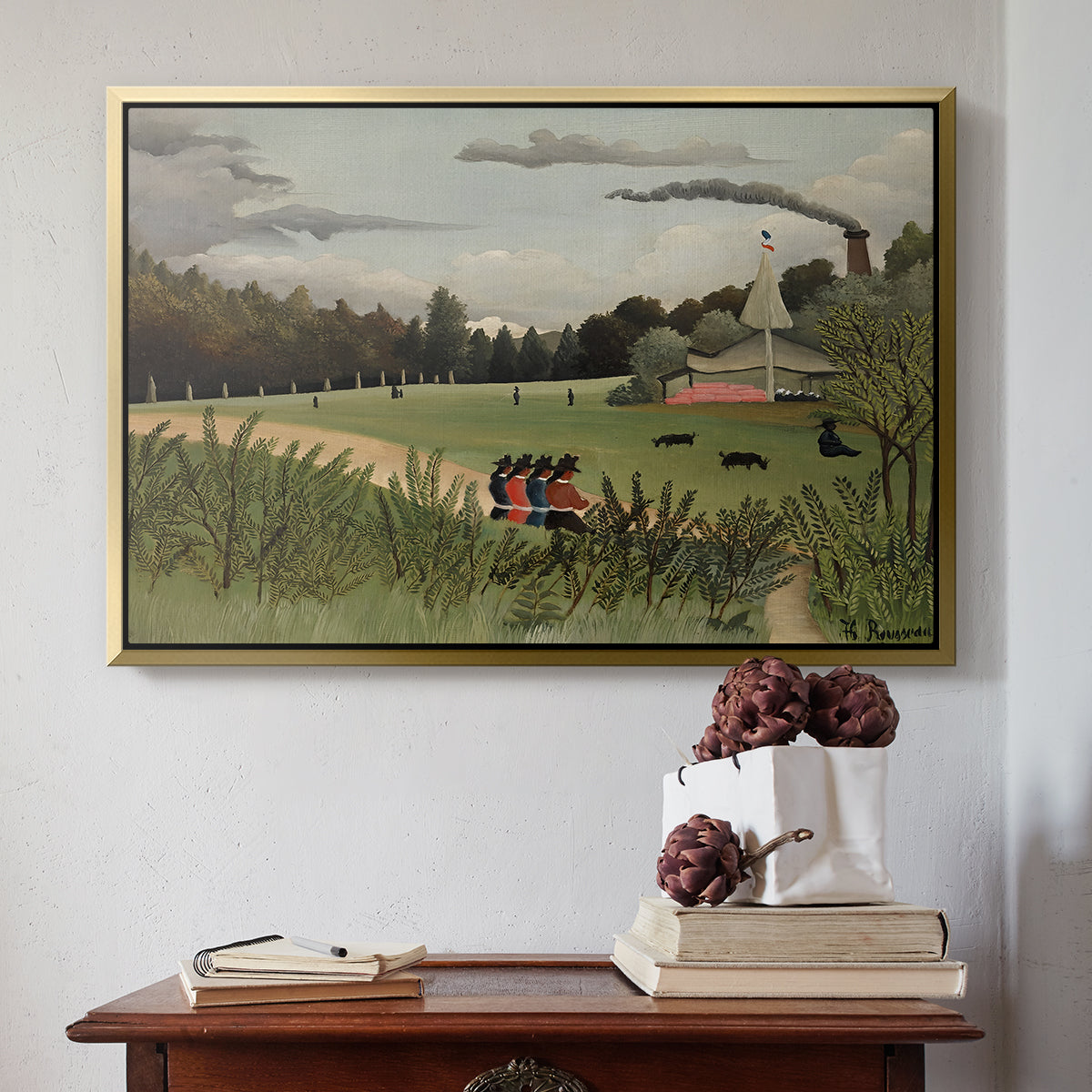 The Chair Factory at Alfortville, 1897 - Floater Framed Canvas Print