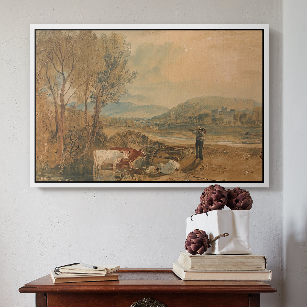 Lulworth Castle, Dorset, c. 1820 - Floater Framed Canvas Print
