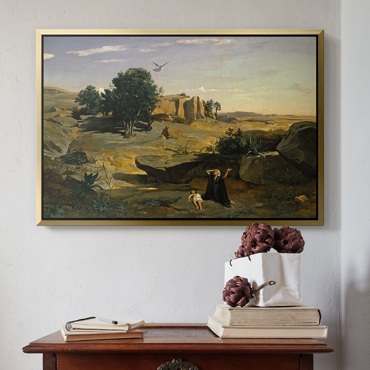 Hagar in the Wilderness, 1835 - Floater Framed Canvas Print