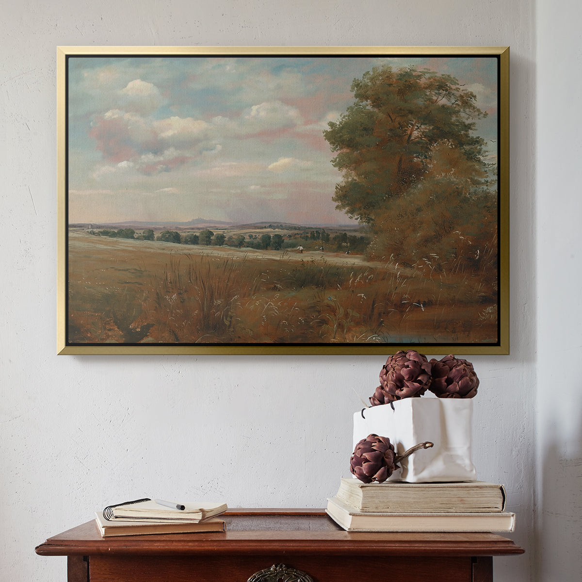 Landscape at Hampstead, with Harrow in the Distance, c. 1849-1855 - Floater Framed Canvas Print