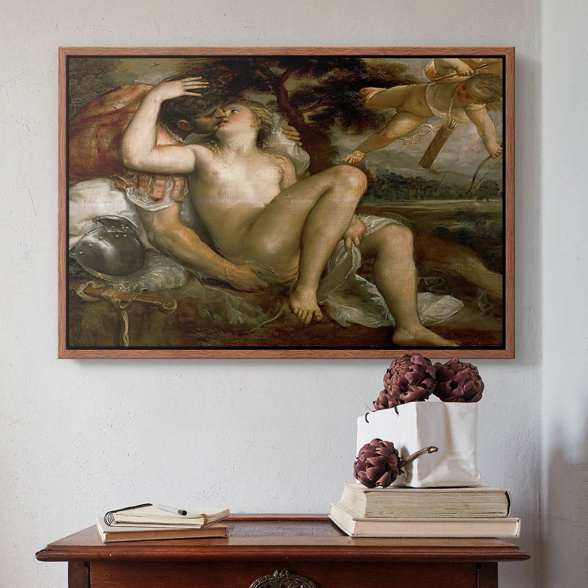 Mars, Venus and Cupid, c. 1530 - Floater Framed Canvas Print