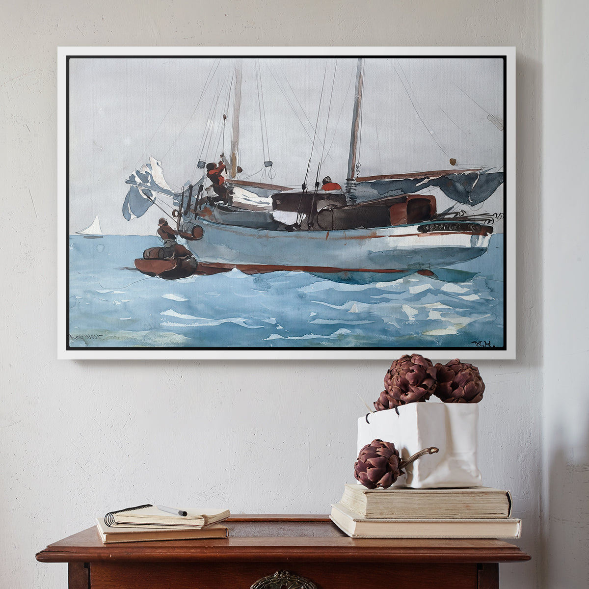 Taking on Wet Provisions, 1903 - Floater Framed Canvas Print