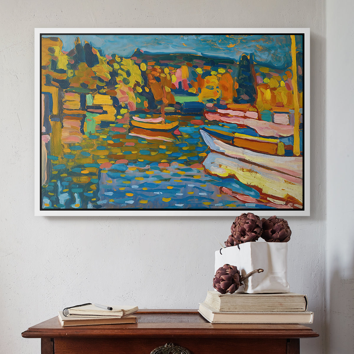 Study for Autumn Landscape with Boats, 1908 - Floater Framed Canvas Print