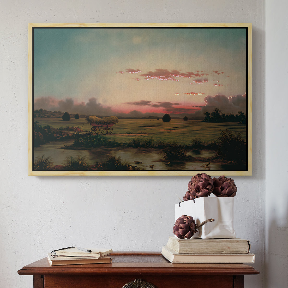 The Marshes at Rhode Island, 1866 - Floater Framed Canvas Print