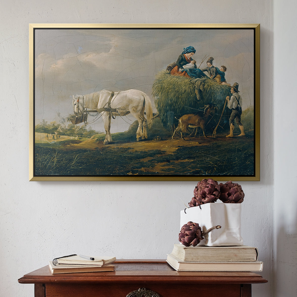 The Hay Wagon (Der Heuwagen), 1824 - Floater Framed Canvas Print
