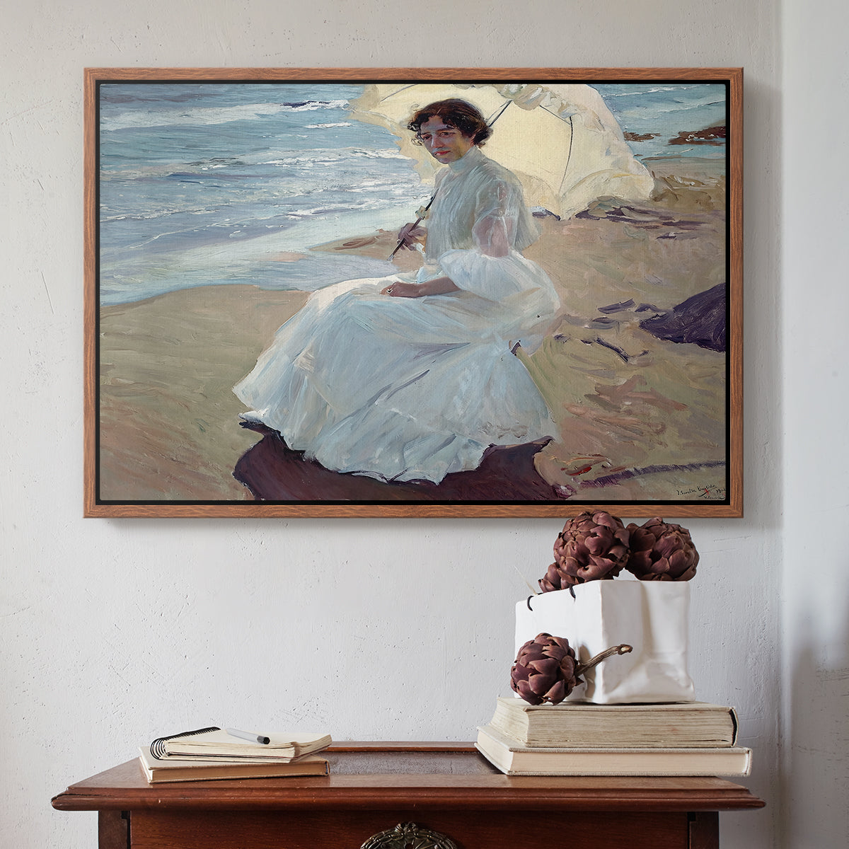 Clotilde on the Beach, 1904 - Floater Framed Canvas Print
