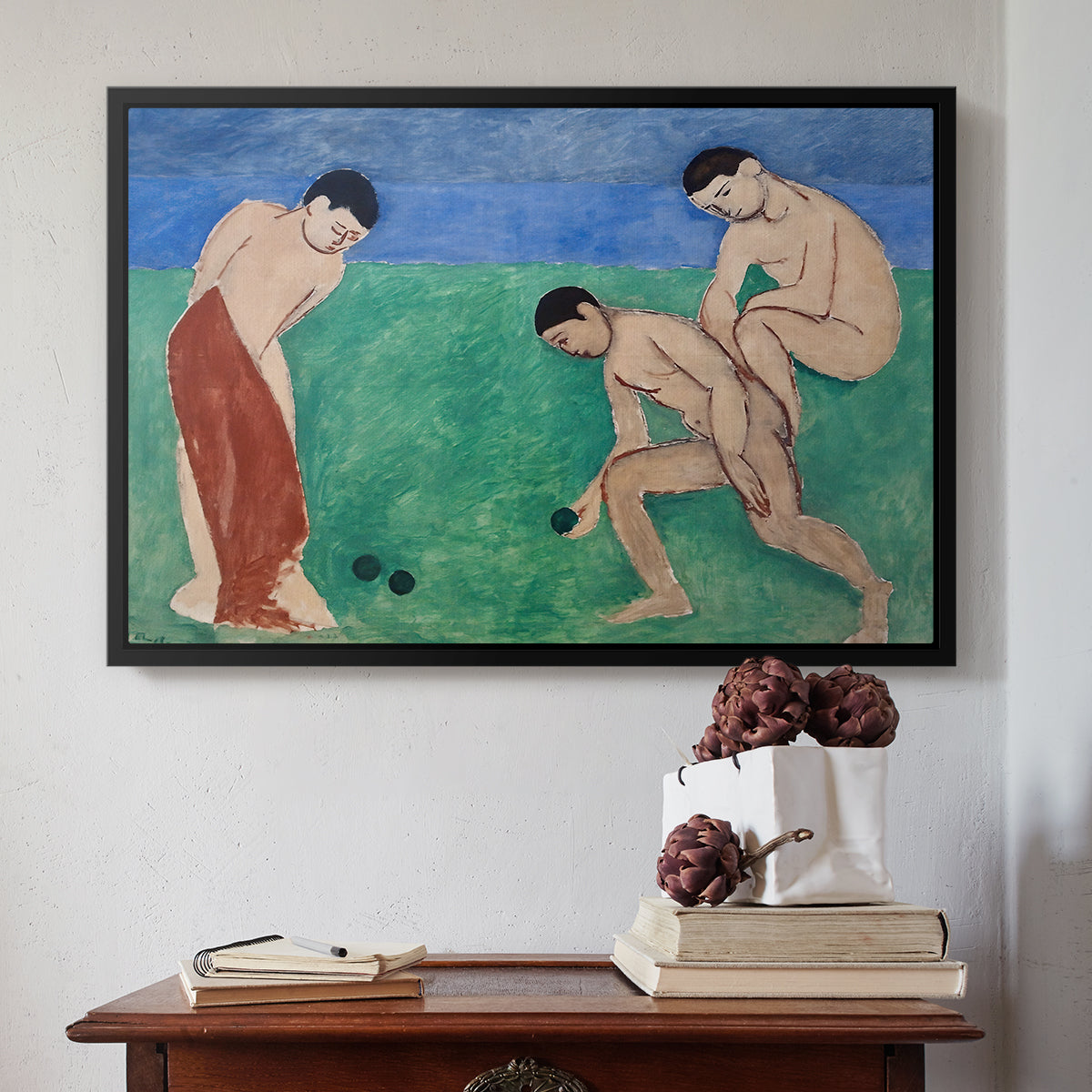 Game of Bowls, 1908 - Floater Framed Canvas Print