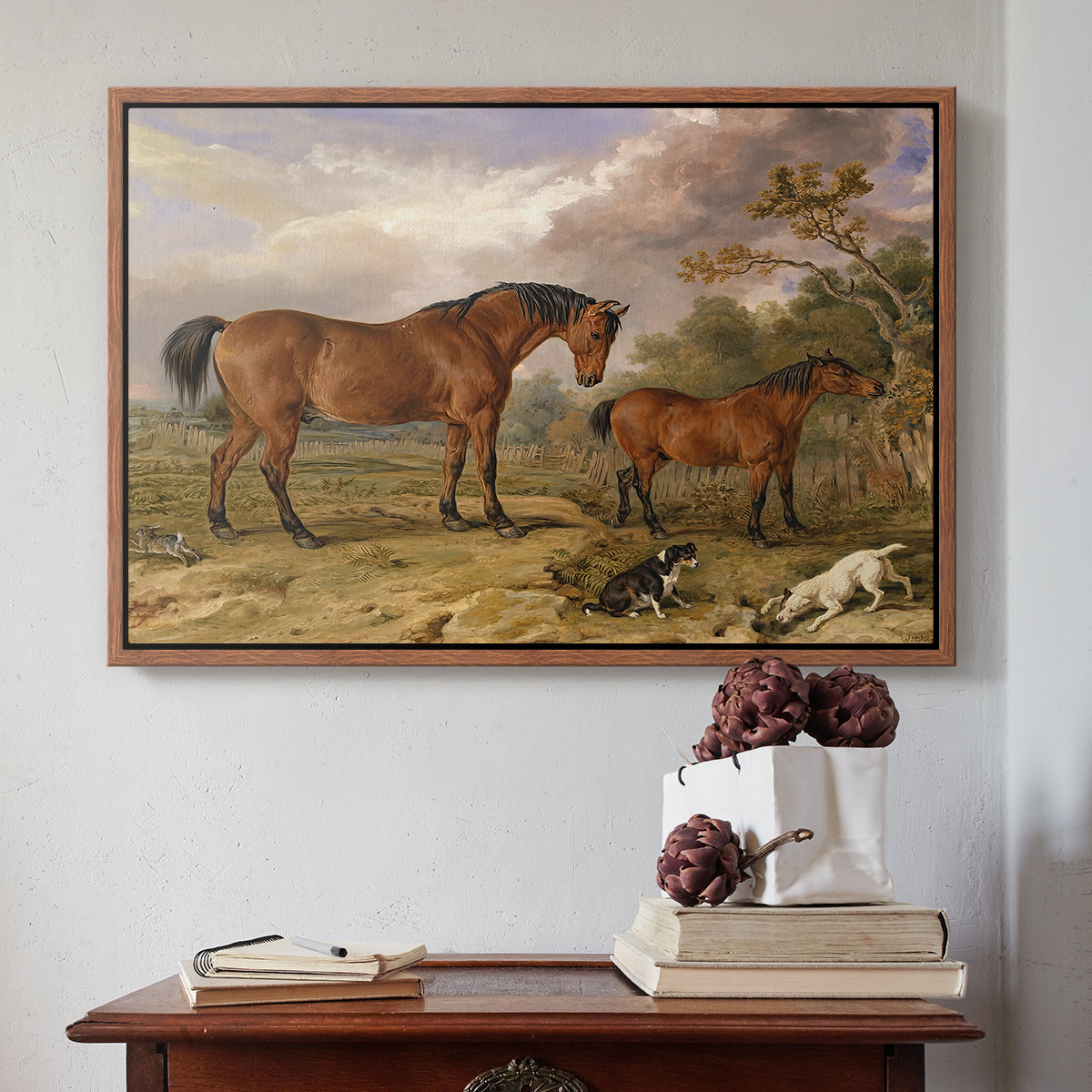 Portrait of Reformer, Blucher, Tory and Crib, Property of Rowland Alston, Esq., M.P., 1835 - Floater Framed Canvas Print