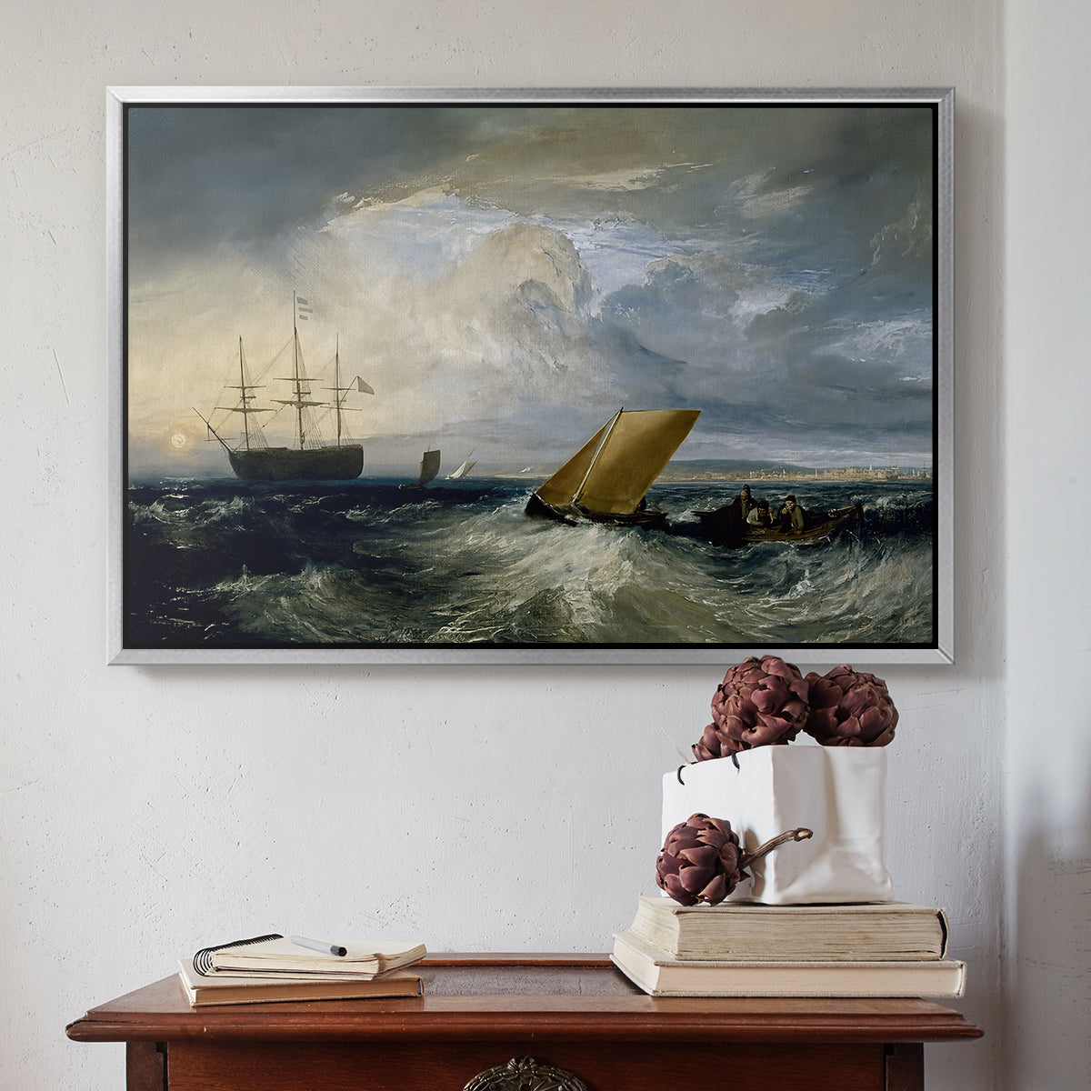 Sheerness as Seen from the Nore, 1808 - Floater Framed Canvas Print