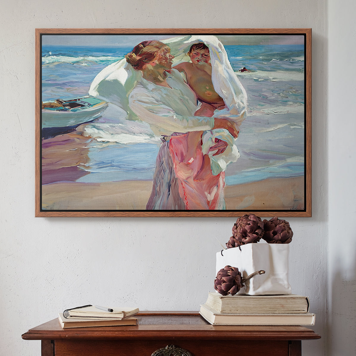 After Bathing, 1915 - Floater Framed Canvas Print